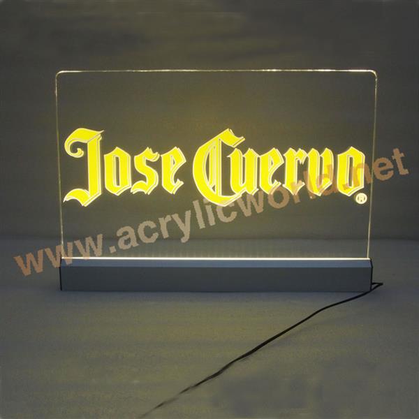 acrylic countertop edge lit led sign holder